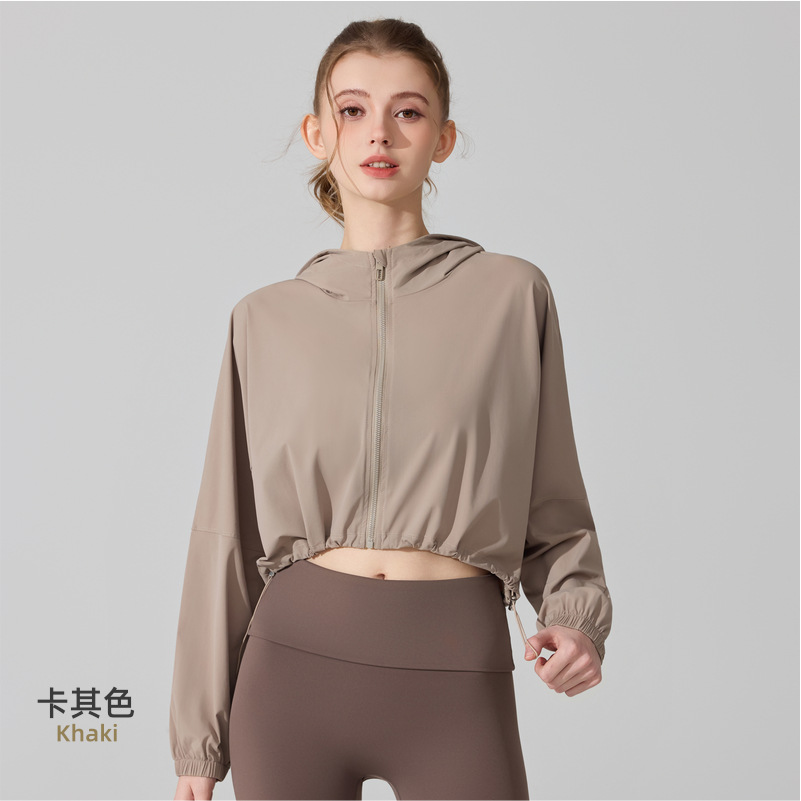 Hijo original chaqueta de protección solar anti-UV camisa de manga larga chaqueta de seda de hielo chaqueta de sensación fría chaqueta de yoga de fitness al aire libre chaqueta superior image 11