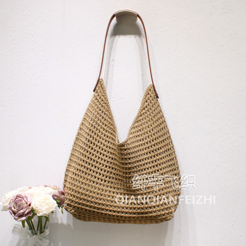 Red Bag for Summer Travel and Vacation with Skirt, Seaside Beach Cut Out Woven Bag, Korean Style Lazy Style Shoulder Bag Red Bag for Summer Travel and Vacation with Skirt, Seaside Beach Cut Out Woven Bag, Korean Style Lazy Style Shoulder Bag
