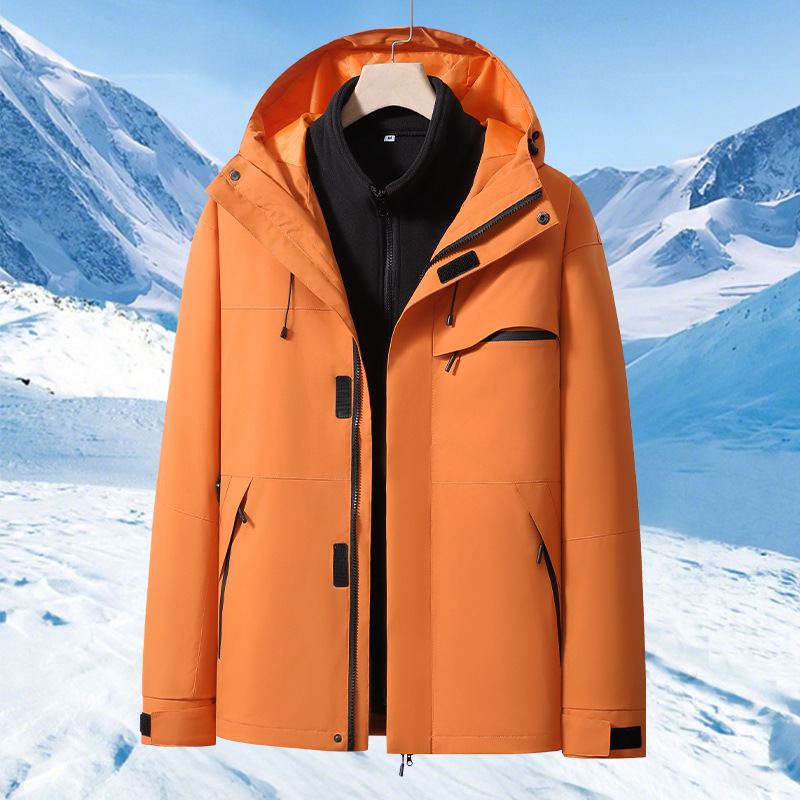 Jacket Two-Piece Set Mountaineering Travel Team Group Clothing Outdoor Camping Style Three-In-One Work Clothes Wholesale Printed Logo