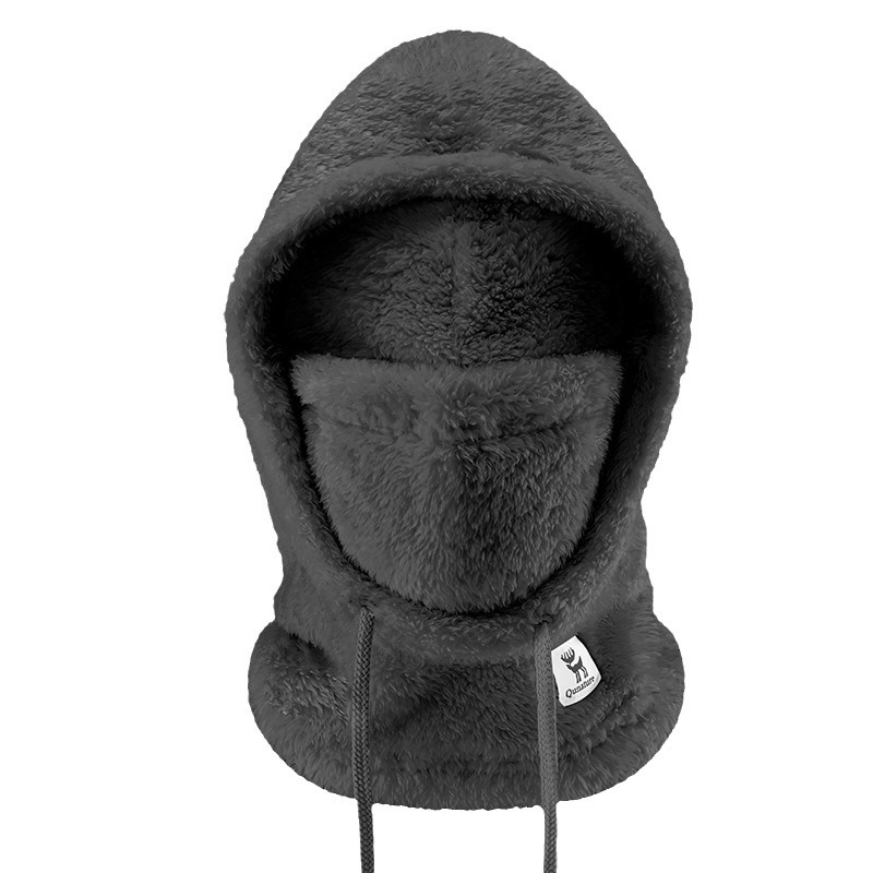 Tuo Ye Qu lämmin hiihtopäähine fleece-kokokasvosuojalla, pyöräilymaski syksy-talvi ulkokäyttöön, tuulenpitävä kaulasuoja miehille_voghion.com