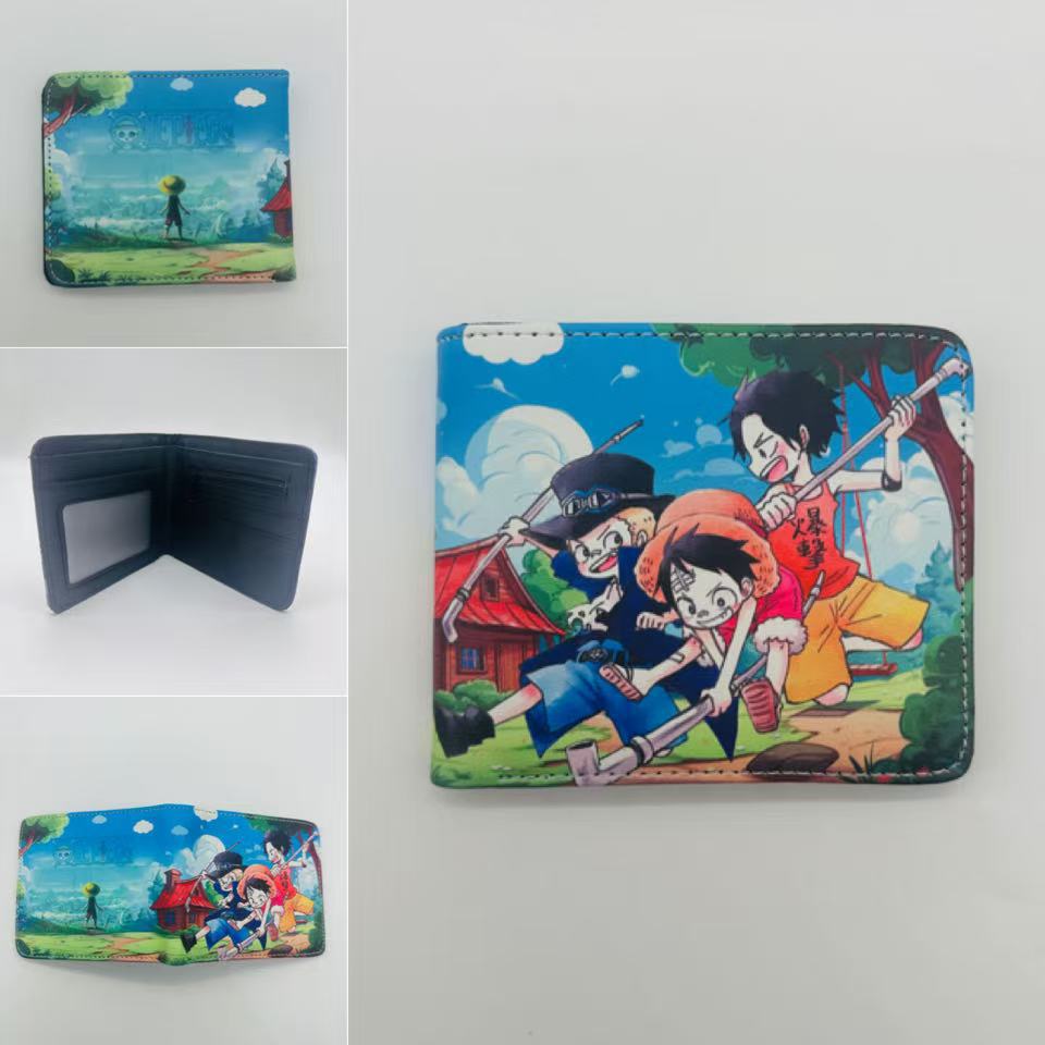 One Piece One Piece Cartera de dibujos animados japoneses Luffy Choba Solon plegable estudiantes PU cartera de cuero corta