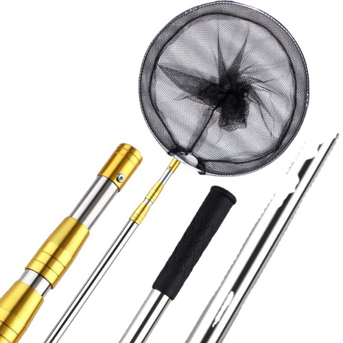 Factory Sales Stainless Steel Scoop Net Rod, Fruit Picking Rod, Fishing Spear Rod, Flower Pressing Retractable Scoop Net Pole Fishing Gear Wholesale