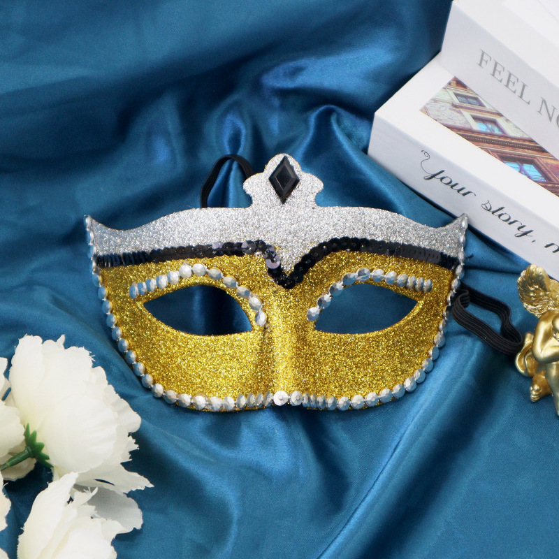 Ball de Halloween polvo máscara de mitad de cara máscara de baile de maquillaje damas disfraz de props máscara de fiesta