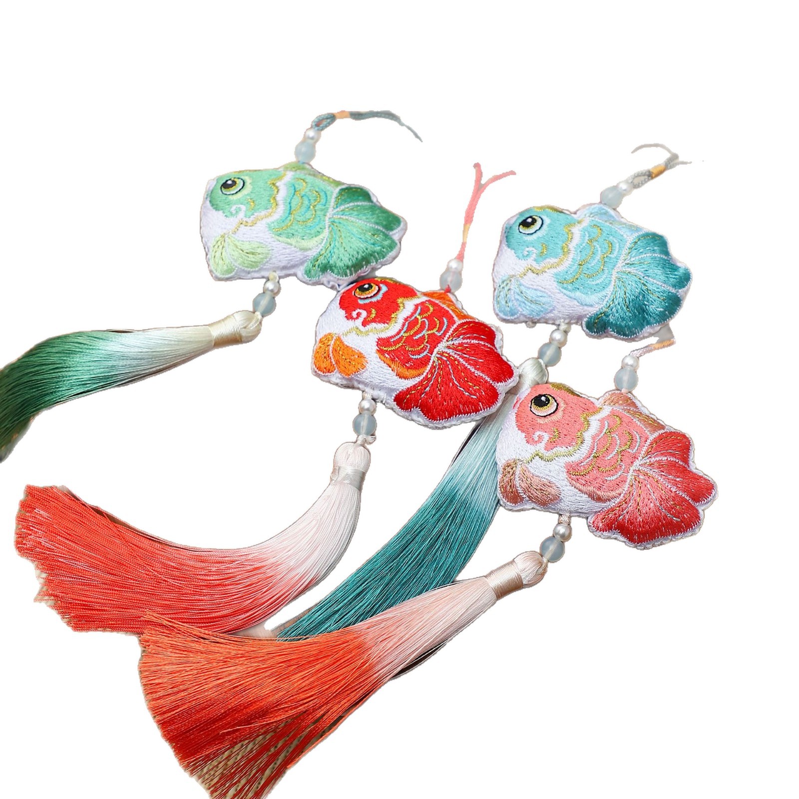 Colgante de Año Nuevo de siete colores de siete colores Koi Boche de Año Nuevo decoración de barril con flores de material DIY colgante de flores