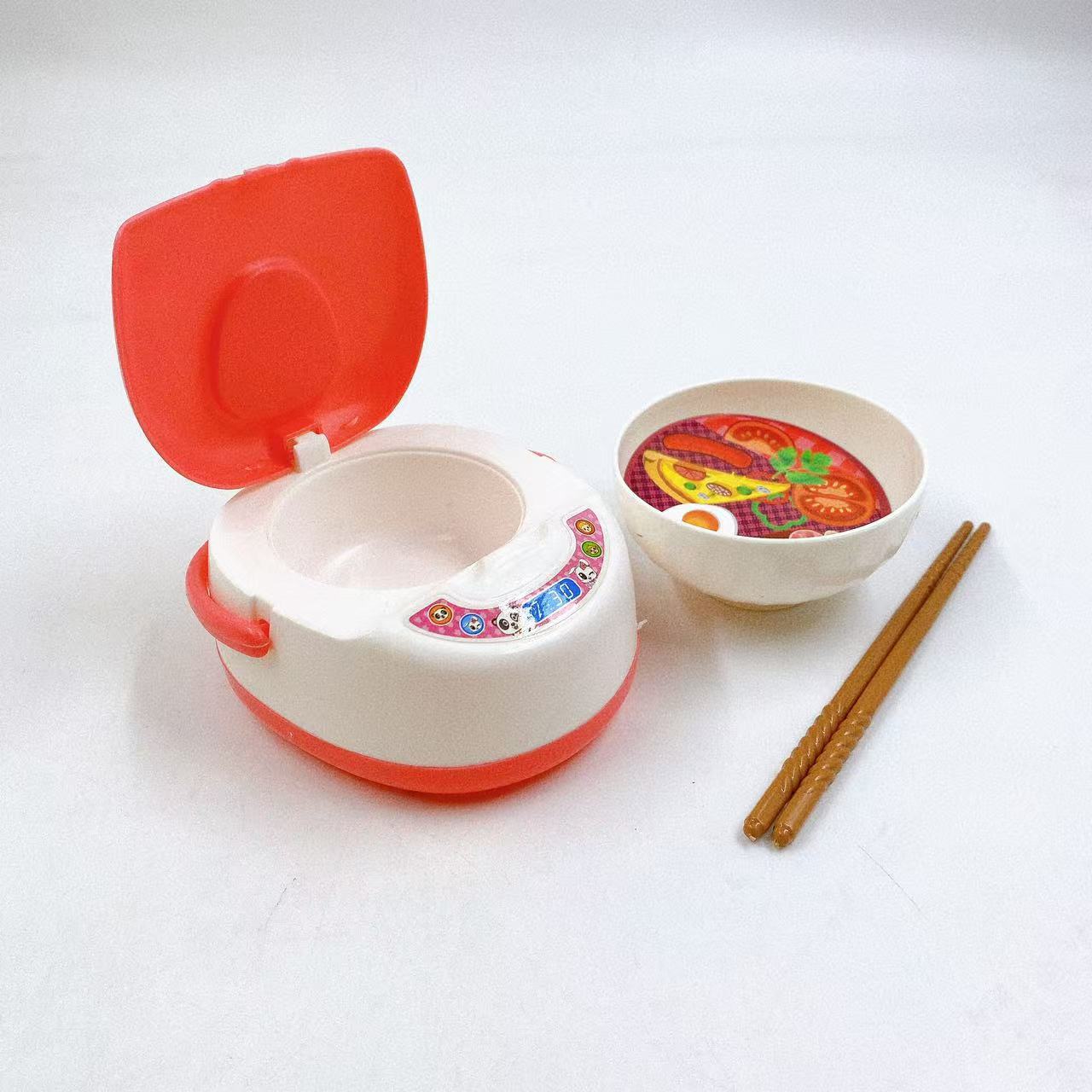 Juguetes para niños para el hogar conjunto de cocina de chicas cocina mini utensilios de cocina palillos tazón arroz interactivo 2 yuanes