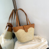 Straw summer shoulder bag for leisure, Korean style, 2023