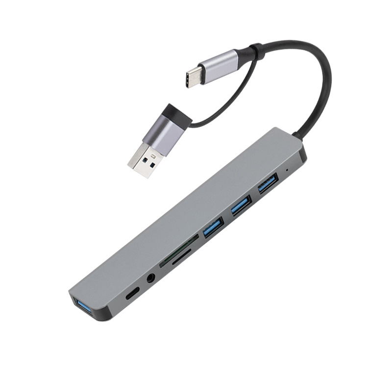 Tipo-C docking USB. Hub tablet para macbook multifunción doble cabeza 8 en 1 docking