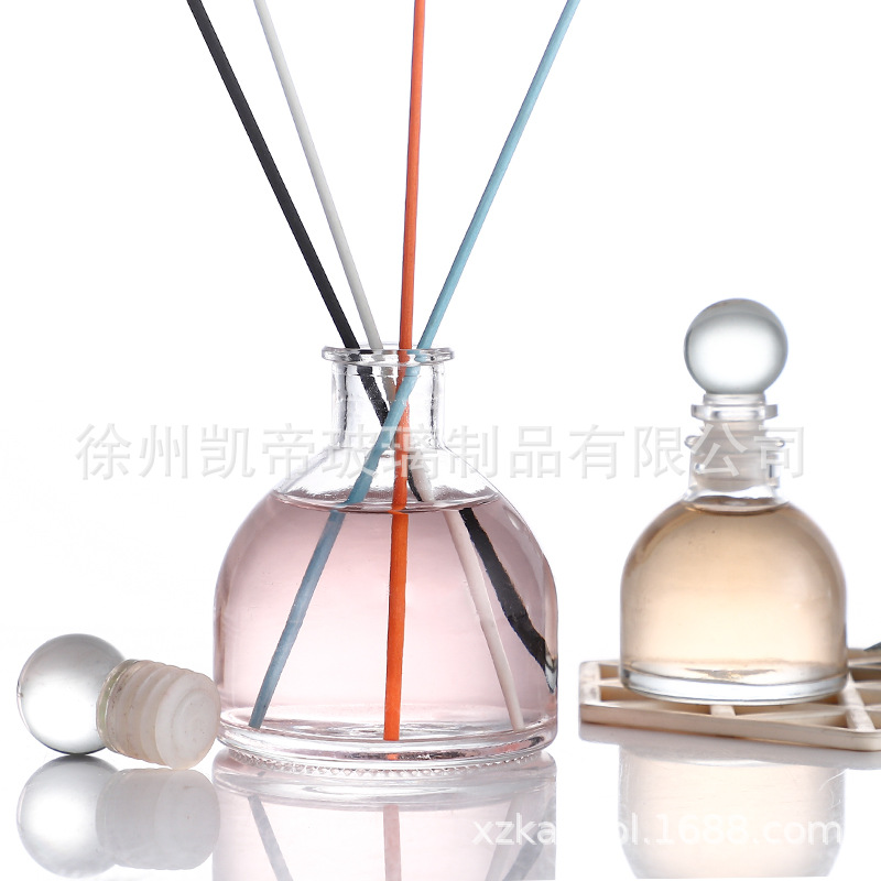 Nueva botella de vientre redonda blanca de cristal botella de aromaterapia botella vacía botella de ratán libre de fuego botella volátil aromaterapia botella de fragancia de flor seca