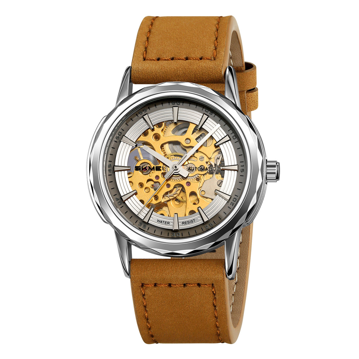 Reloj mecánico automático retrógrado simple, esfera grande, relojes de hombres de negocios, regalos al por mayor, comercio exterior, personalización
