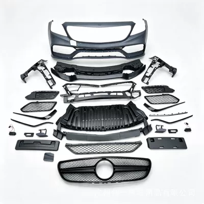 Suitable for Mercedes-Benz W218 modified to CLS63 wide-body/narrow-body AMG63, including front bumper, grille, rear bumper, hood, fenders, and body kit (Big Surrounded) - w218-late-model-63-front-bumper-grille-assembly