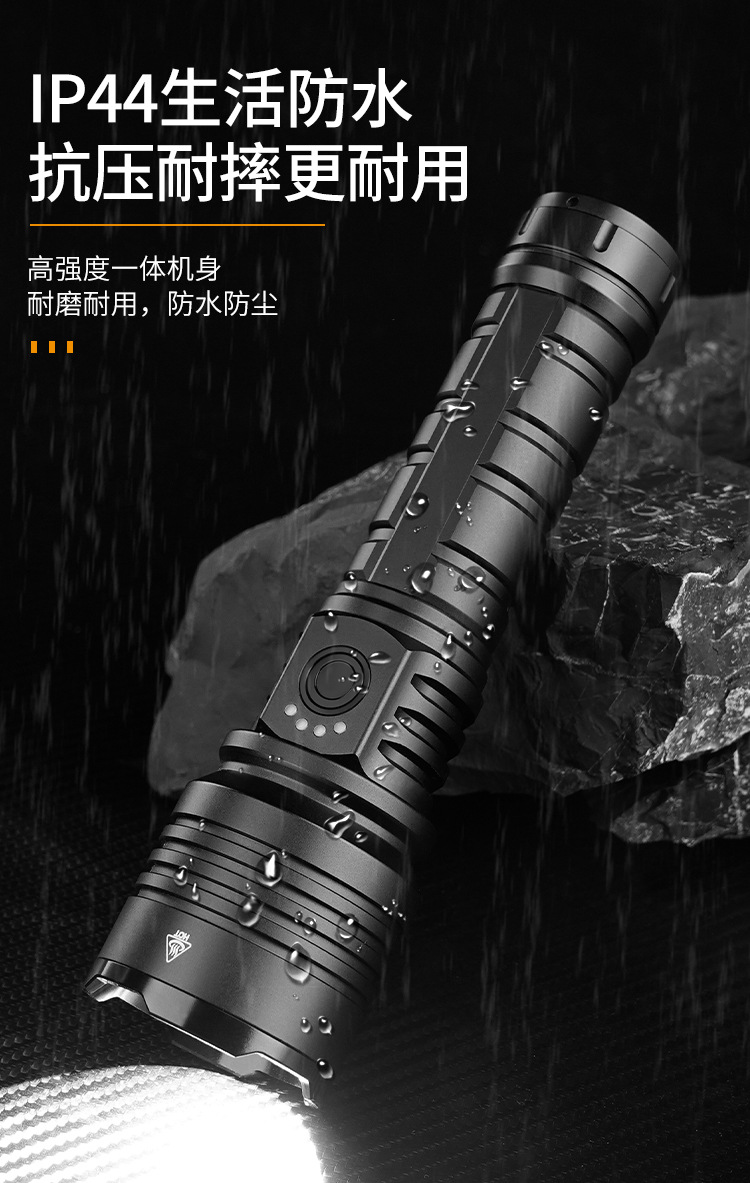 Cross-Border New Model Canglong White Laser Led Lighting Flashlight, Rechargeable, Zoomable, Outdoor Long-Range, High-Power, Ultra-Bright