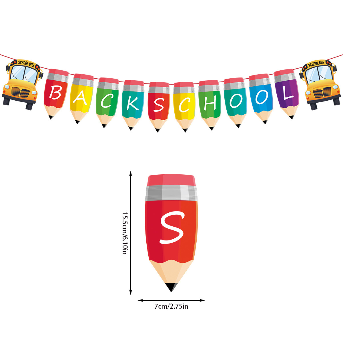 Regreso a la Escuela Decoración de fondo carta tirar bandera al por mayor bandera Bandera de tirón de tema de la temporada de regreso a la escuela de Amazon