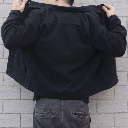 Japanese Retro Brand Spring and Autumn New Denim Jacket for Men Solid Color Trendy Cool Loose Work Jacket for Men