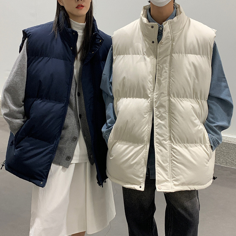 Chaleco de los hombres 2022 Otoño e Invierno la juventud estilo Hong Kong pareja casual caliente del collar soporte chaleco sin mangas al por mayor