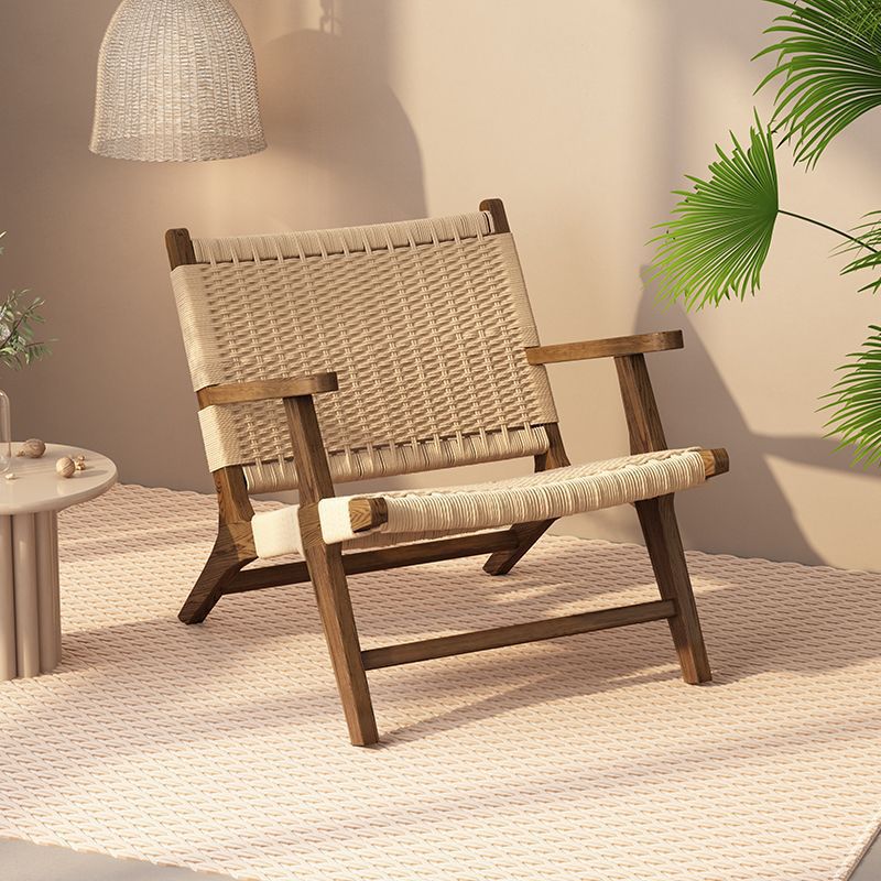 Sillas de madera sólida de cuerda trenzada sillas de balcón nórdicas sillas de ocio estilo japonés sillas de silla de casa pequeña silla de respaldo perezosa