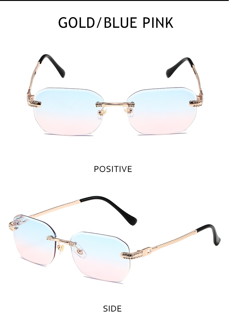 96g Weight Frameless Glasses Structure Sunglasses Classification PC, UV400 Protection Lens Material Square Glasses Style Outdoor Occasion Solid Color Pattern All Seasons Season Unisex Gender Simple Style, Classic Style Style Simple Style Classic Style Solid Color PC UV400 Protection Square Frameless Women's Sunglasses 16
