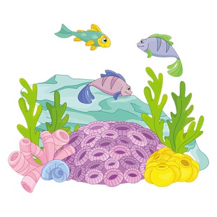 New MK1089 cartoon undersea fish seaweed toilet stickers bathroom toilet toilet toilet cover waterproof stickers