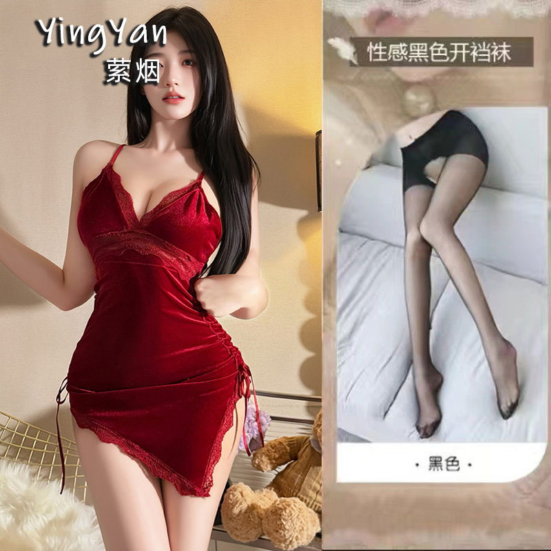 0834 버건디 + 블랙 가랑이 없는 양말