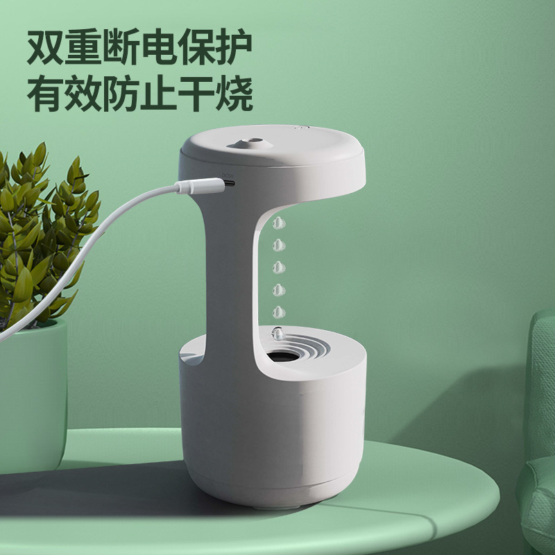 Nuevo mini humidificador transfronterizo para el hogar, gran volumen de niebla, aire, dormitorio, escritorio, pequeño humidificador antigravedad portátil