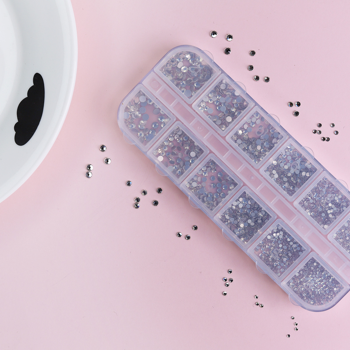 Joyas de manicura 12 ga acrílico transfronterizo conjunto explosivo AB mezcla taladro plano taladro de manicura de color al por mayor