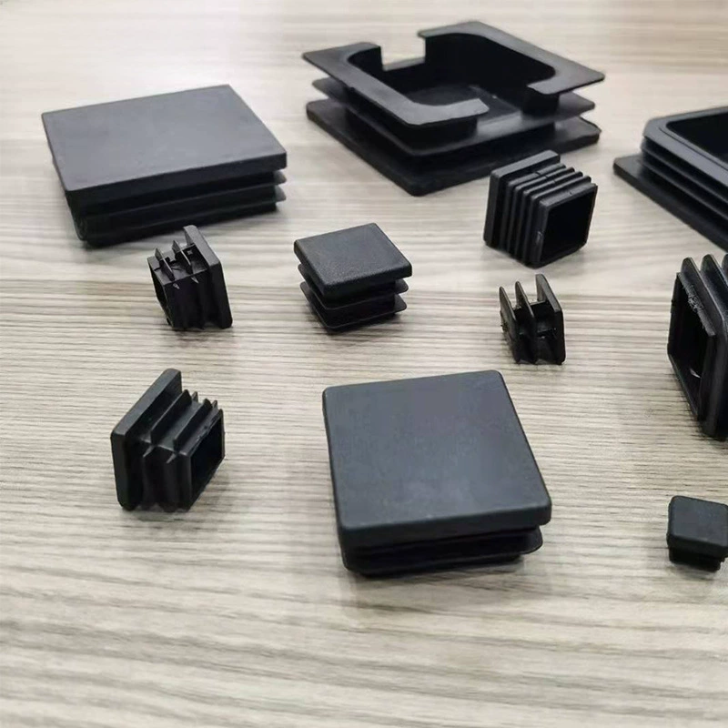 In-stock wholesale stainless steel square pipe plug plastic inner plug 25*25 plastic end cap for square tube 30*30 stopper