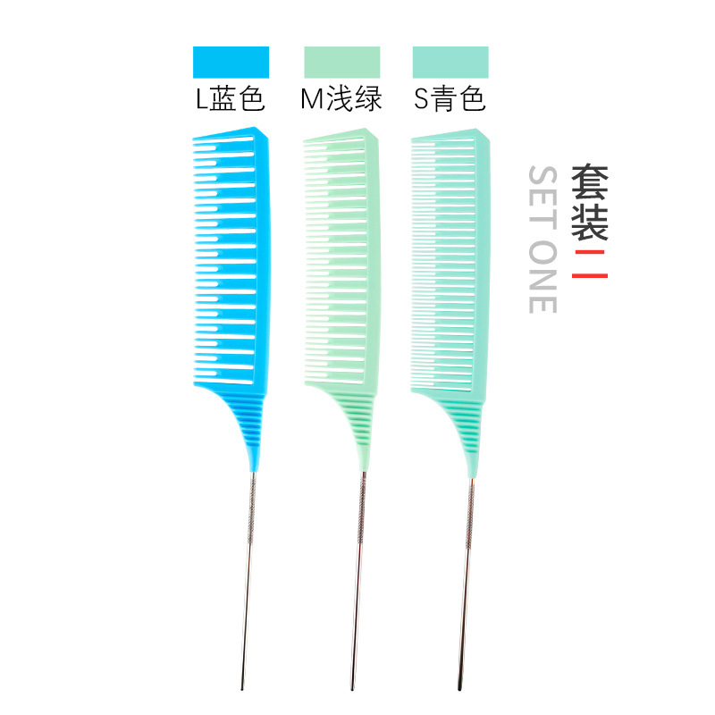 Amazon color teñido peine peluquería herramientas especiales de peluquería peine de corte de pelo punta de la cola aguja de acero partición peine de teñido