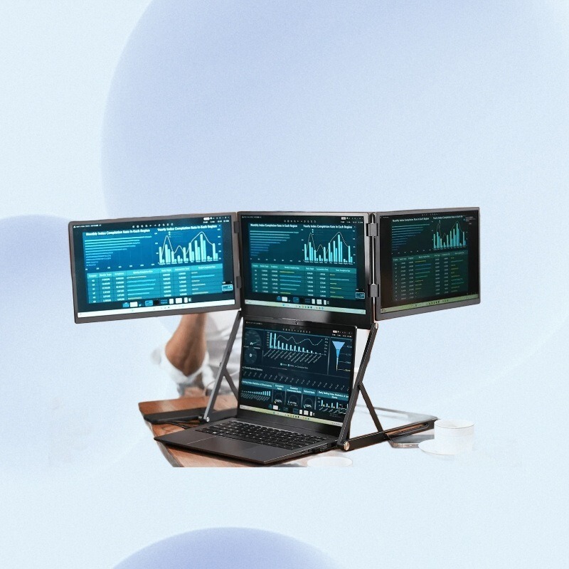 1080P Foldable 15.6inch Ips Portable Monitor with Audio Led for Stock Market Information