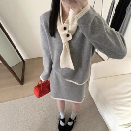 女式针织衫;毛衣;时尚休闲套装