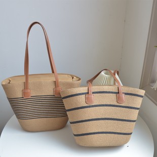 23 years new hand-woven underarm bag temperament large capacity women's bag vegetable basket wind straw woven bag