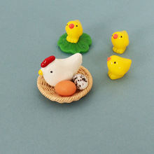 微景观苔藓多肉植物装饰摆件仿真迷你小鸡一家微缩模型素材配件