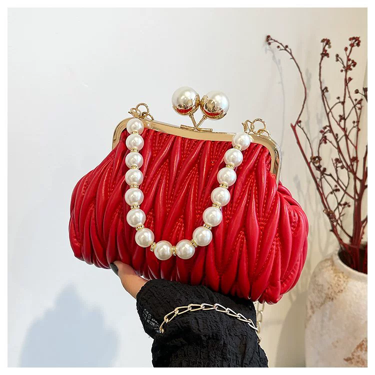 Жемчужная цепь, сумка через плечо на одну лямку, стиль Chanel, сумка с цепочкой