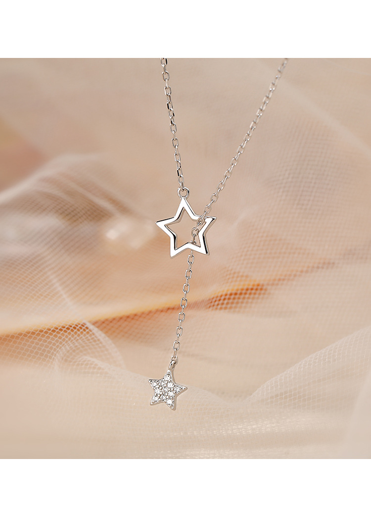 Damen Stern Halskette Mit Quasten Und Strasssteinen Elegant_voghion.com