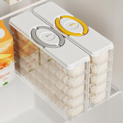 ギョーザ箱家庭用食品級キッチン冷蔵庫冷凍新鮮保持ギョーザ収納箱サイドドアは冷凍箱を手に入れることができる