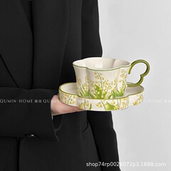 Ins風四葉草コーヒーカップセット高颜値午後ティーカップラテカップ洗練されたお土産