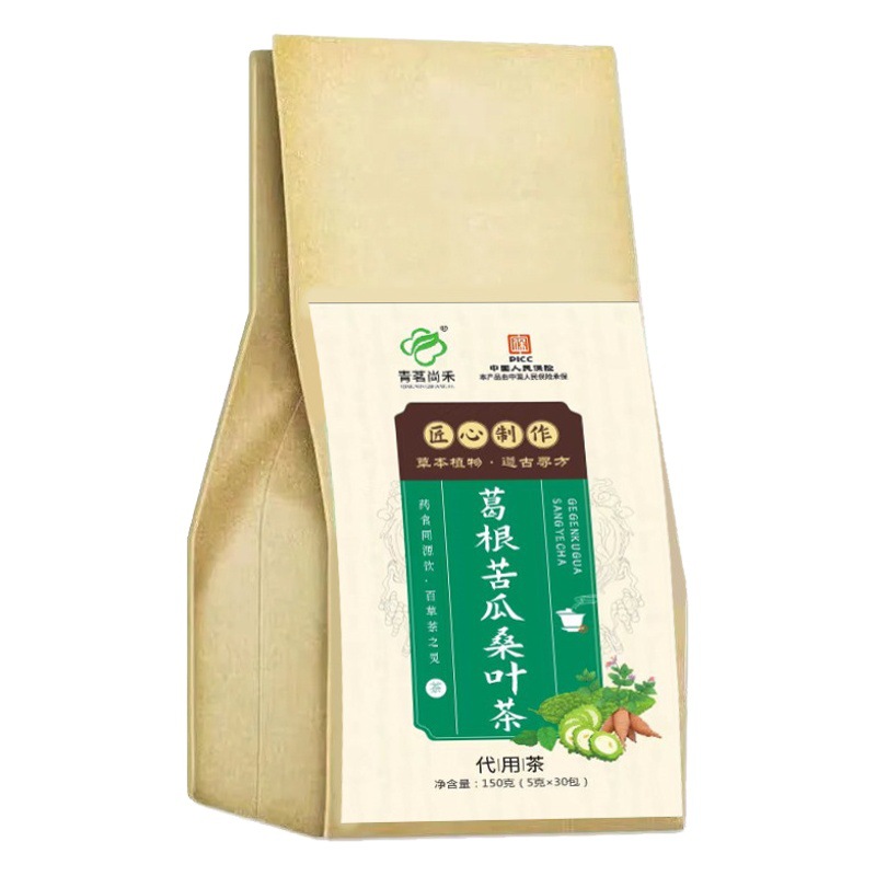 葛根のニガウリの桑の葉のお茶の組み合わせの花の草のお茶の決明子の蓮の葉の袋はお茶の源の工場を浸してニガウリのお茶を卸売りします。