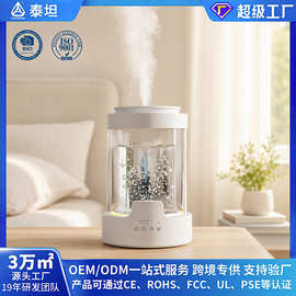 新款纯加热玻璃加湿器家用大雾量定时氛围灯桌面空气加湿器
