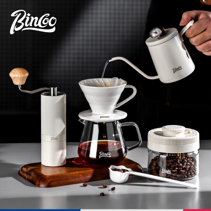Bincoo hervidor de café de mano conjunto de utensilios de café filtro de café para compartir hervidor de café molino de mano taza de filtro V60