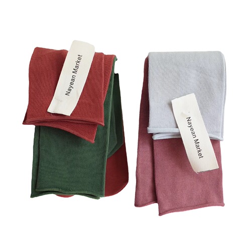 nayean Nanye Korean candy-colored pile socks straight heelless multi-color rolled edge confinement socks combed cotton parent-child socks