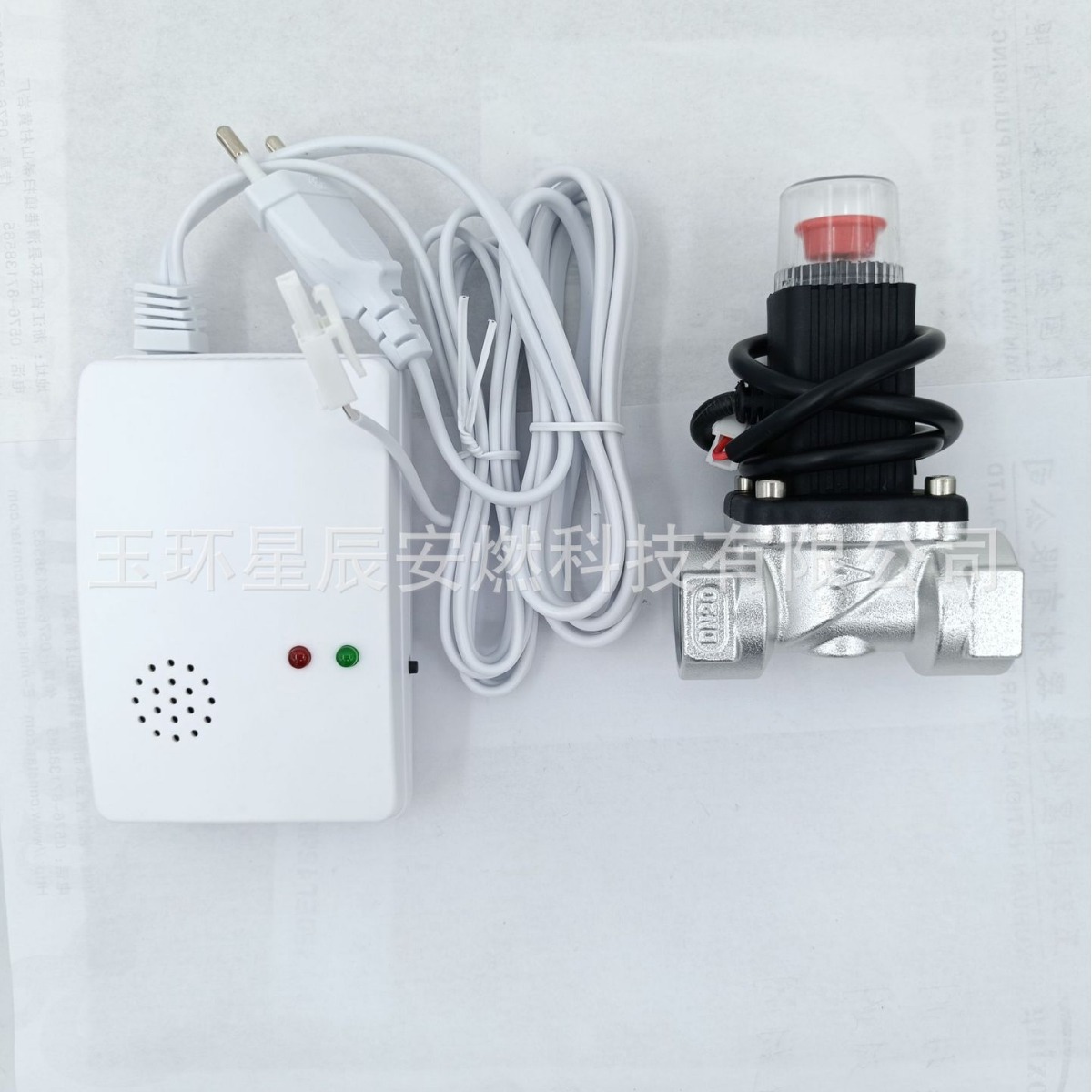 欧规天然气报警器甲烷燃气液化石油气泄露报警联动紧急切断电磁阀