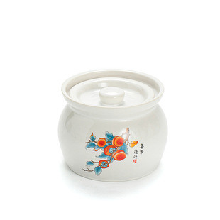 Ceramic Stew Pot with Lid for Steaming Eggs and Stewing, Suitable for Chinese-Style Shaxian Snacks, Serving One Person