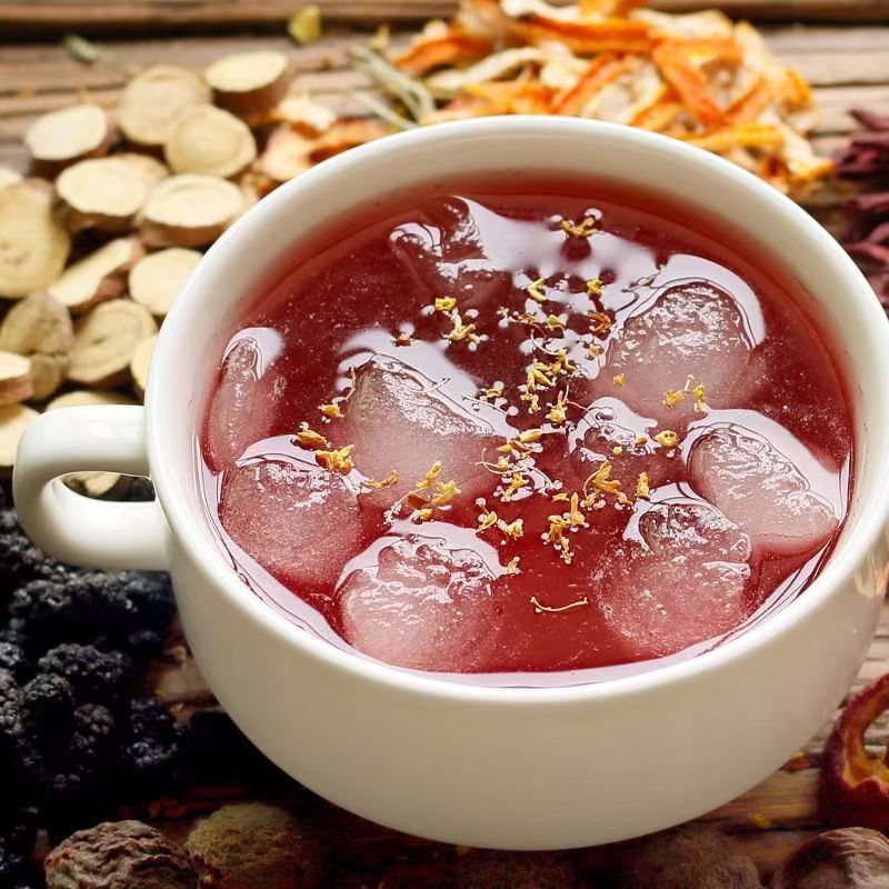 No-Cook Sour Plum Drink Herb Pack 200g Wumei Suanmeitang Herbal Tea Bags Old Beijing Style in use