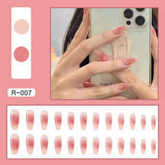 French long-lasting blush nail art, soft pink beauty nail stickers, finished nail art with gradient French manicure stickers