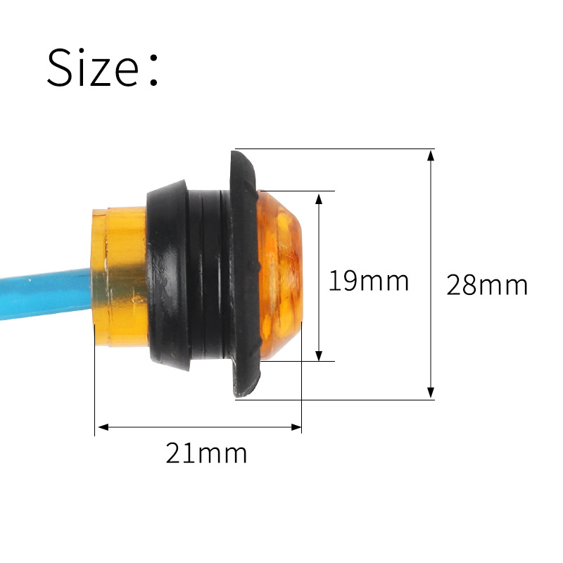 FUENTE 3smd LED camión luz lateral luz de señal luz indicadora colorida pequeña luz redonda luz del coche