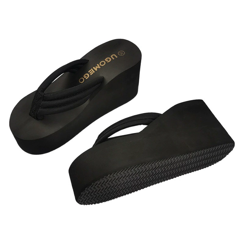 3CM6CM8CM шлепанцы на очень высоком каблуке, женские летние новые Нескользящие пляжные туфли на танкетке, толстые тапочки на высоком каблуке