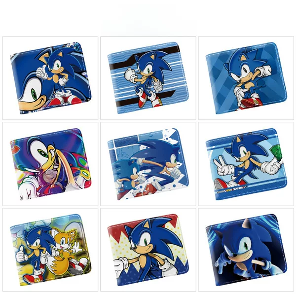 Sonic the Mouse Peripheral Wallet Short Folding Card Holder Full Color Cartoon Animation Coin Purse Wallet