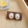 Retro fashionable universal advanced earrings from pearl, light luxury style, high-quality style, wholesale