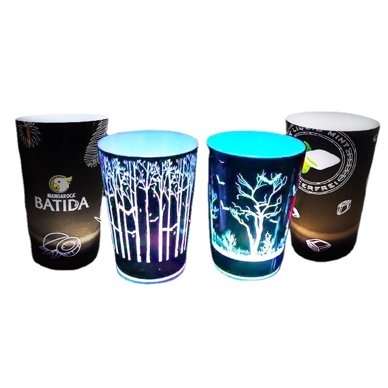 Regalo publicitario al por mayor Taza luminosa Copa del mundo Taza de cerveza LED Taza de inducción de agua brillante Taza de fiesta creativa Taza LED