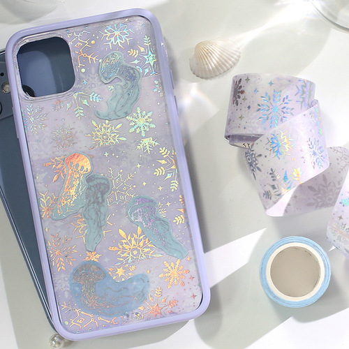 Lover of Letters Laser Washi Tape Fantasy Beauty Handbook Starry Sky Snowflake Universe Hot Stamping Tape