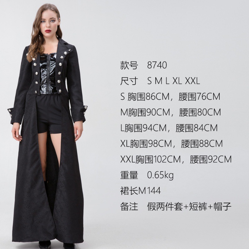 (2개) 중세 펑크 의상, 성인 여성 보스 의상, 유럽 및 미국 영화 캐릭터 의상, 코스프레 해적 의상