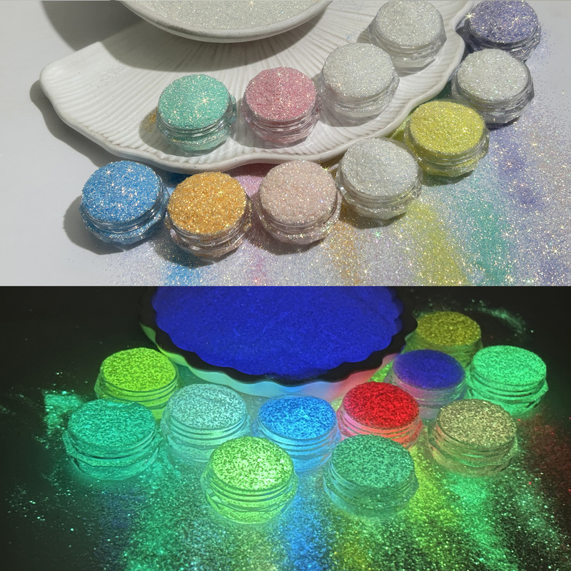 Luminous Fine Powder Glitter Nail Art Jewelry Mobile Phone Case Handmade DIY Glue Toys Crafts Glitter Powder Material